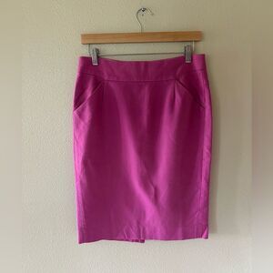 J Crew The Pencil Skirt Knee Length Pink With Pockets Office Preppy Size 4